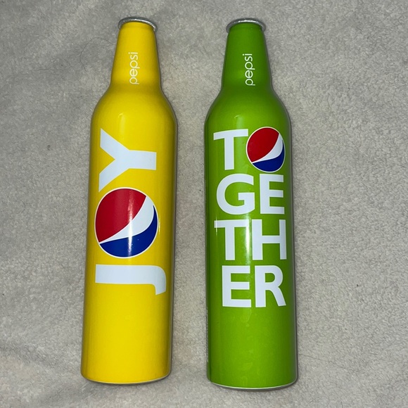 Pepsi Other - Pepsi collector metal bottles - one yellow JOY - one green TOGETHER